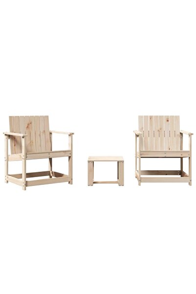 vidaxl Set mobilier de grădină, 3 piese, lemn masiv de pin