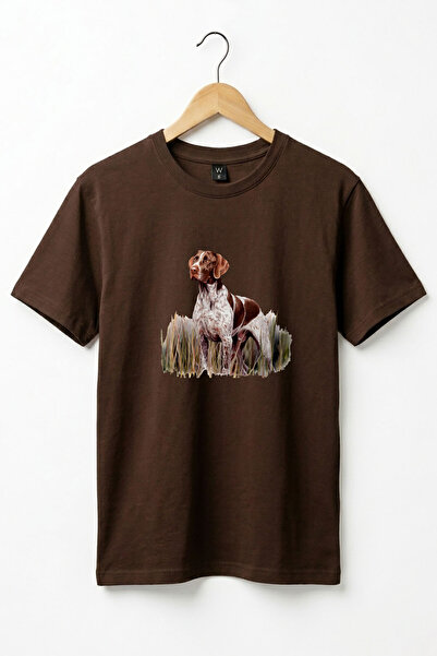 WİDİ Μπλουζάκι για κυνήγι σε εξωτερικούς χώρους με στάμπα σκύλου, 100% βαμβακ...