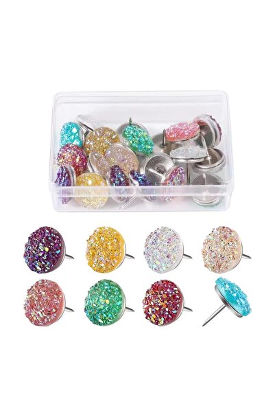 Arabest 30pcs Decorative Thumb Tacks Push Pins,Bling ThumbTacks Bling Push Pi...