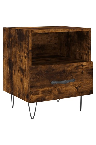 vidaxl Bedside table, smoky oak, 40x35x47.5 cm, composite wood
