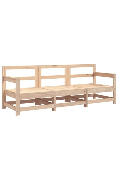 vidaxl Set mobilier de grădină, 3 piese, lemn masiv de pin