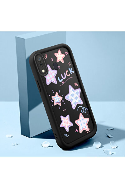 Hontinga حافظة هاتف سامسونج جالاكسي A20 متوافقة مع نمط النجوم الملونة، مصنوعة...