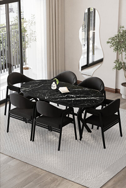 BY ORHAN GÜZEL Mutfak Masası Takımı 6 Kişilik Masa Takımı CASSE Serisi Mutfak...