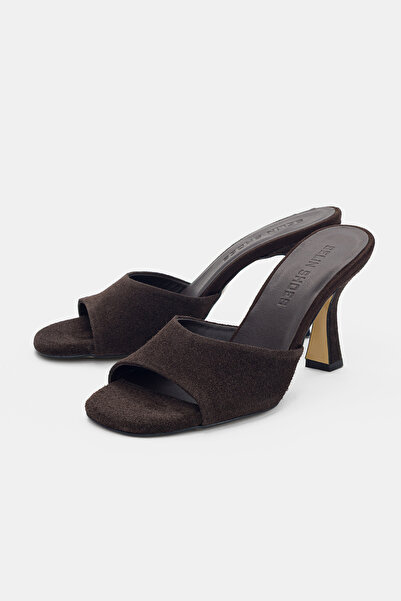 selin shoes Γυναικείες παντόφλες με τακούνι από γνήσιο δέρμα Sereza - ΚΑΦΕ ΣΟΥΕΤ