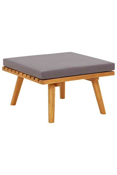 vidaxl Taburet de grădină cu pernă, 60 x 60 x 29 cm, lemn masiv acacia