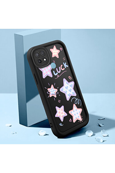 Hontinga حافظة هاتف من السيليكون الناعم الرقيق متوافقة مع OPPO A15S بنمط نجوم...