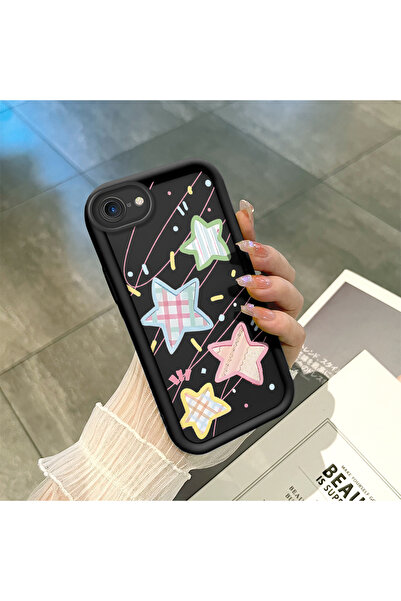 Hontinga Slim Soft Silicone Phone Case with Colorful Stars Pattern Camera Pro...