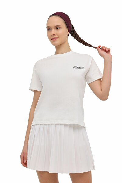 lumberjack WB 11ANNA-T 6FX Ecru Γυναικείο κοντομάνικο μπλουζάκι