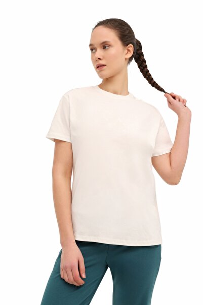 lumberjack Γυναικείο κοντομάνικο μπλουζάκι WB 11ADA 6FX Ecru