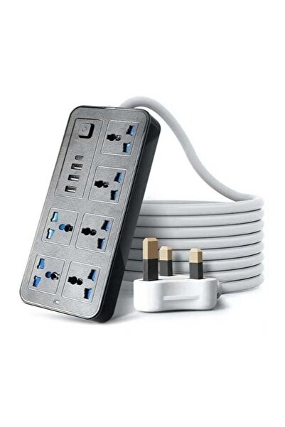 Arabest 10-in-1 Extension Lead with 6 Gang Sockets, 3 USB Ports, Type-C Port,...