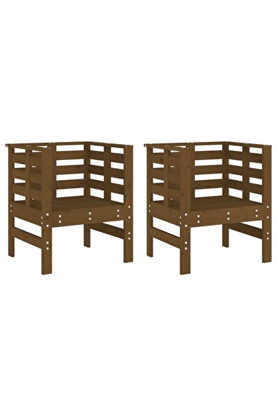 vidaxl Scaune grădină, 2 buc., maro miere 61,5x53x71 cm lemn masiv pin