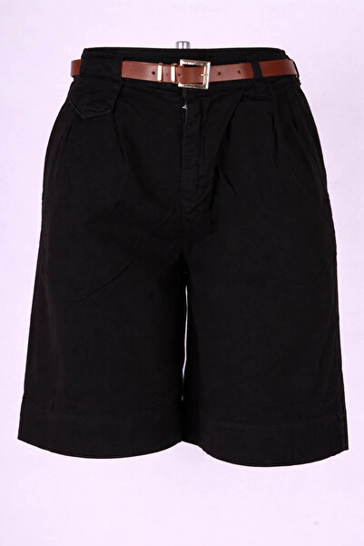 trender Belted Black Women's Shorts 5439