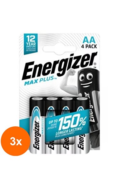 Energizer Set 3 x 4 Baterii Alcaline AA/R6 Max Plus