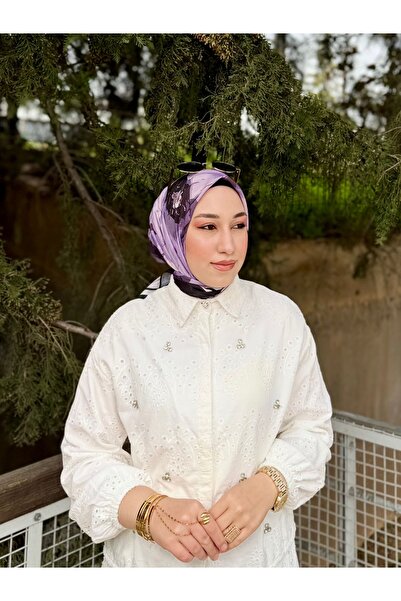 MİNELEŞARP34 Eșarfă cu model Mineşarap – Textură de mătase, anti-alunecare, u...