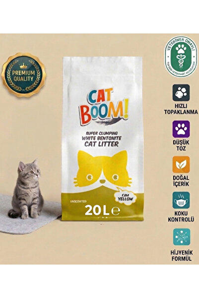 Cat Boom Kokusuz Naturel Bentonit Kedi Kumu 20 Lt