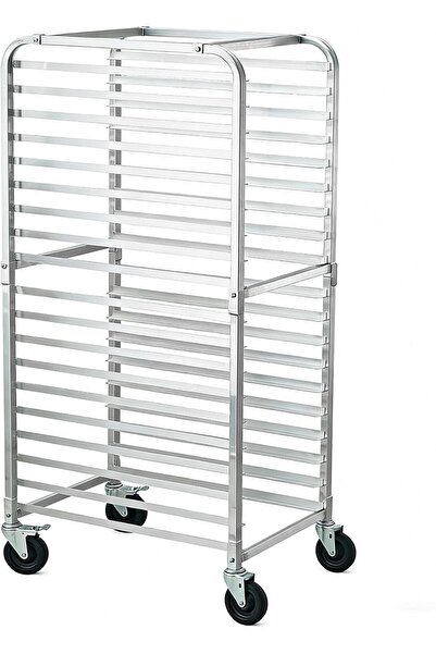 Garvee عربة تبريد متنقلة بعجلات قابلة للقفل مع رف ألومنيوم لـ 20 صينية خبز