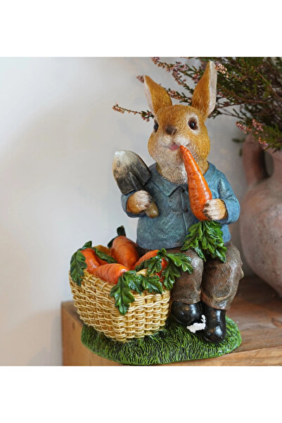 Burgess "Hungry Rabbit" Resin Decorative Figurine, Garden or Home Ornament, 2...