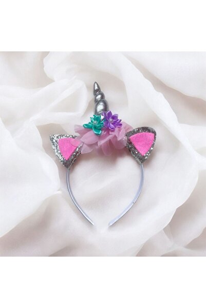 The Cloudish Shop Coroană pentru fetițe cu unicorn, urechi cu coarne, flori a...