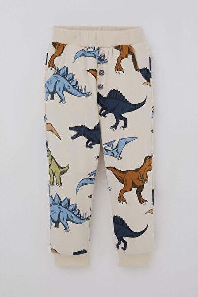 Breeze بنطلون رياضي للأولاد بنمط الديناصورات المرعشة مع أزرار مزخرفة، للأعمار...