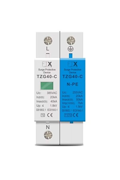 FUSIONTECHX AC SPD Surge Protector, DIN Rail, 1P+NPE, 50KA, 275V, FusionTechX®