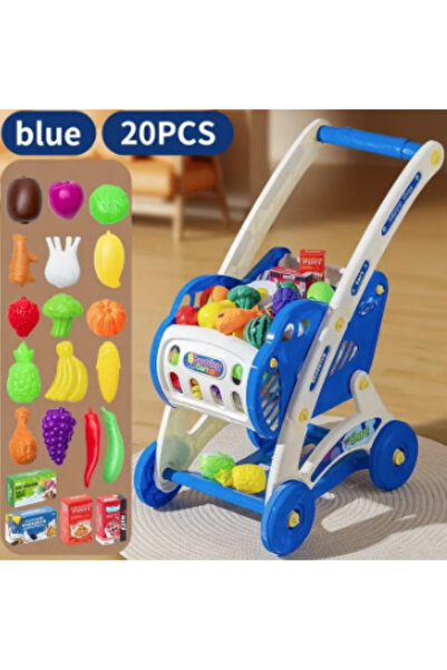 Generic Kids Shopping Cart with Vegetables and Fruits - 20 Fun Educational Pi...