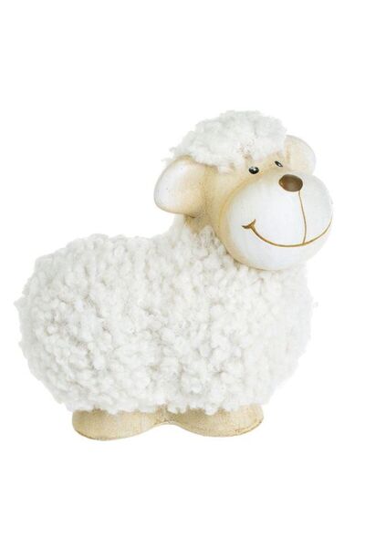 OEM Ceramic Easter Decoration Figurine White Sheep 15 x 9 x 14 cm