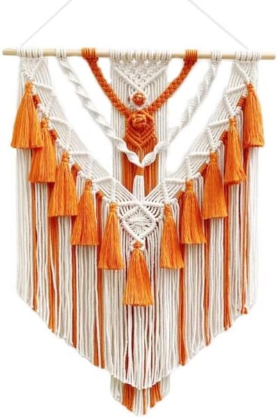 Arabest Wall Hanging Decor, Boho Rustic Fake Plants Handmade Cotton Tapestry,...