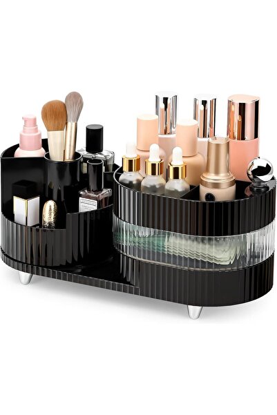 Arabest منظم مكياج دوار، منظم تخزين مستحضرات التجميل ذو سعة كبيرة للفرش وأحمر...