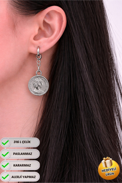 Piercing Market Steel & Silver Steel Special Design Dangle Gift Locket Couple...