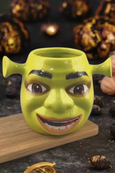 CİYU TİCARET Shrek 3D Kupa Bardak Shrek Tasarımlı Porselen Kupa Bardak Hediye...