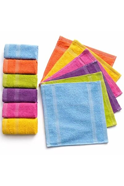 OricareFain Set of 12 Kitchen Towels, 30 x 30 cm, 100% Cotton, Multicolor