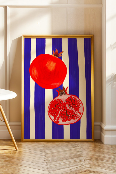 ArtDropsco Nar Tablo Modern Meyve Poster Mutfak Duvar Dekoru Çerçevesiz