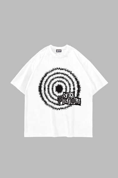 Bak Moda S*x Pistols cu imprimeu supradimensionat Tricou alb unisex