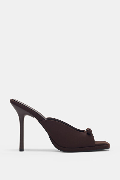 selin shoes Meliora Papuci de damă cu toc și nod decorativ pe vârf - MARO