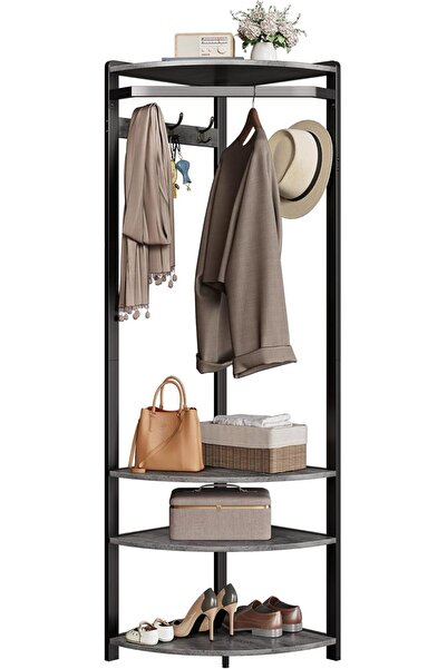 Garvee Space-Saving Coat Rack with Shoe Bench