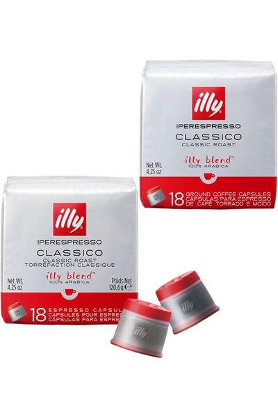 illy Iperespresso Capsules Classico 100% Arabica, Single-Serve Capsule, 18 Ca...