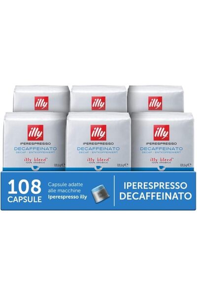 illy iperEspresso Coffee Capsules, Decaf Medium Roast, Single-Serve Pods, 18 ...