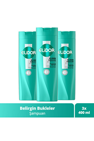 Elidor Şampuan Belirgin Bukleler 400 ml x3