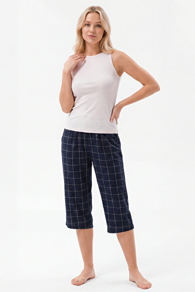 TÜREN 3617 Women's Plaid Woven Single Bottom Capri