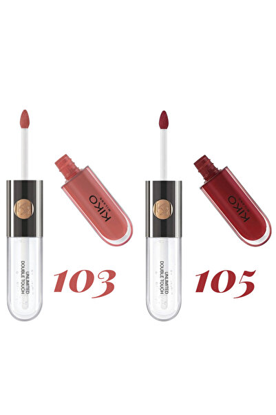 Kiko أحمر شفاه سائل دبل تاتش من ميلانو 6 مل - الدرجات 103 و 105 وردي طبيعي