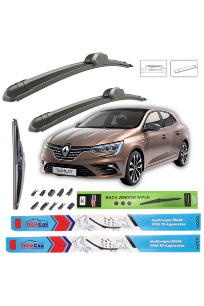 TEAMCAR Renault Megane IV Hatchback Facelift (2020-2025) Πλήρες Σετ Υαλοκαθαρ...