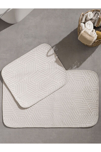 LC Waikiki Covoraș de baie cu model geometric bej, pachet de 2