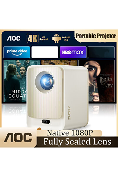 Aoc Sealed Optical Smart Projector 9000L 1080P 4K AutoFocus 250" Wireless Phone