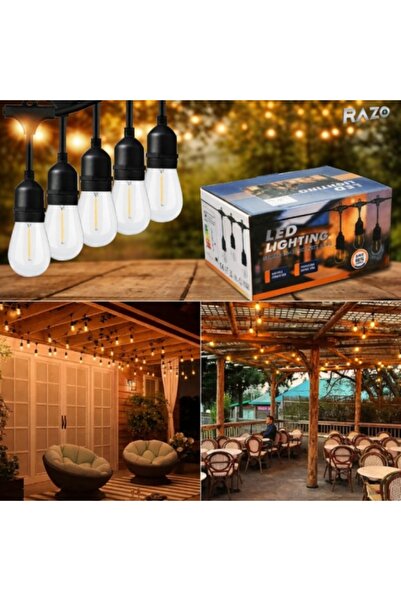 Razo Φωτοσειρά 10 μέτρων, 20 λαμπάκια E27, Αλληλοσυνδεόμενα, IP 65, Εσωτερικο...