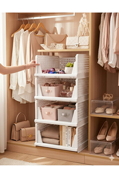 MR.PRATİC 4'LÜ Çok Amaçlı Kayar Raf Dolap Içi Fonksiyonel Kıyafet Düzenleyici...