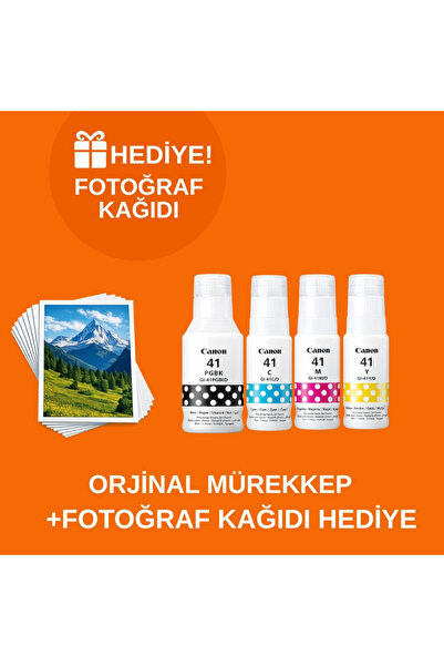 Canon Gı-41 G1430 G2470 G3470 G4470 Orijinal 1 Set 4 Renk Mürekkep