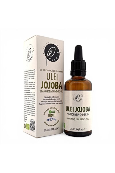 Perevo BIO Jojoba Oil 50ml | Certified BIO EU Israel | Face Hair Nails Eyelas...