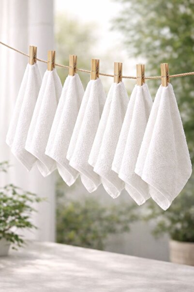 TEXTİLES MAGİC LAMP 7'li Beyaz Çok Amaçlı Bambu Mini Havlu Seti - Bebek, Mutf...