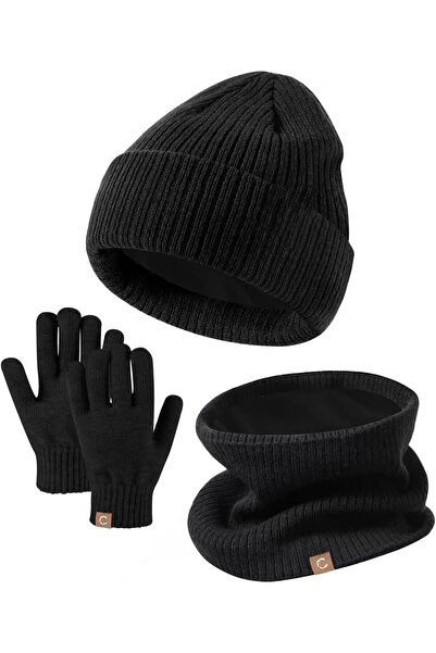 casme Kids Beanie Hat Scarf Gloves Set Girls' Cold Weather Sets Thermal Knit ...