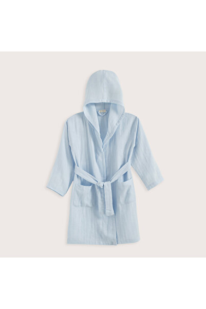 Chakra رداء حمام ليتل بيسك من الموسلين باللون الأزرق